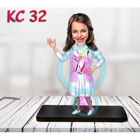 KIZ ÇOCUK KARAKTERİ BEYAZLI EL SALLAYAN