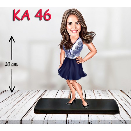 kişiye ozel mavi etekli kadın