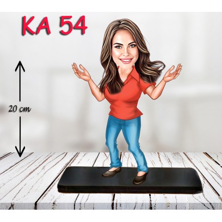 kişiye ozel turuncu tshirtli kadın