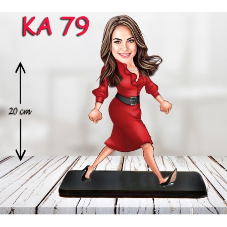 kişiye ozel kırmızı elbiseli kadın