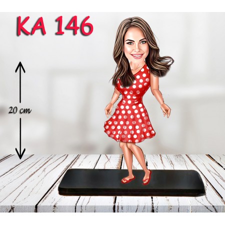 kişiye ozel kırmızı elbiseli kadın