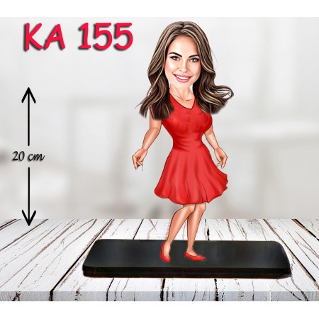 kişiye ozel kırmızı elbiseli kadın