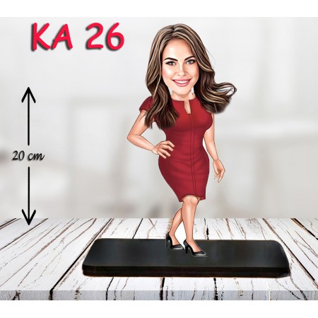 kişiye ozel kırmızı elbiseli kadin