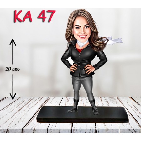 kişiye ozel deri ceketli kadin