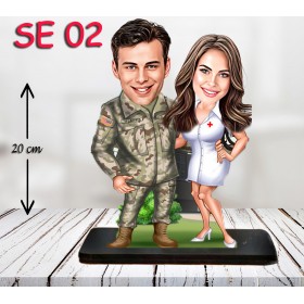 kişiye ozel asker hemsire çift