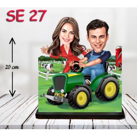kişiye ozel traktor suren çift