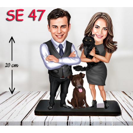 kişiye ozel kedili kopekli çift